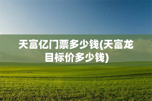 天富亿门票多少钱(天富龙目标价多少钱)