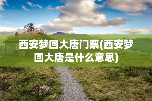西安梦回大唐门票(西安梦回大唐是什么意思)