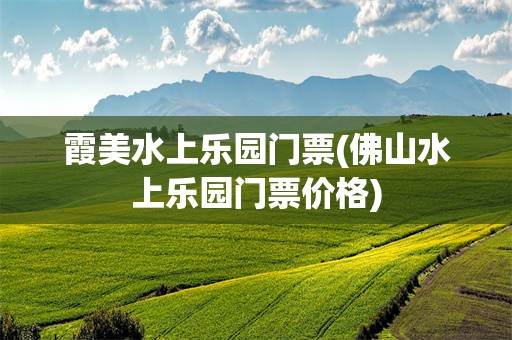 霞美水上乐园门票(佛山水上乐园门票价格)