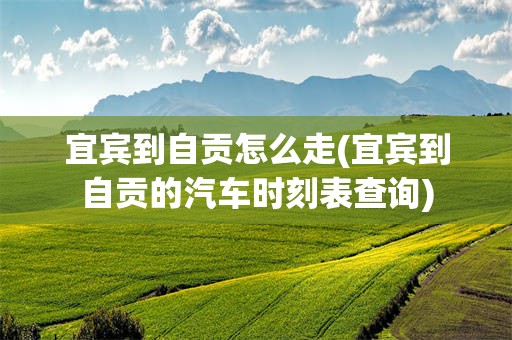 宜宾到自贡怎么走(宜宾到自贡的汽车时刻表查询)