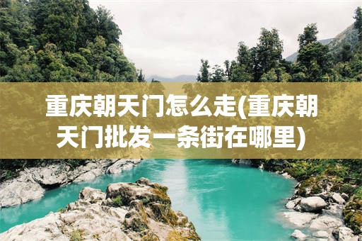 重庆朝天门怎么走(重庆朝天门批发一条街在哪里)