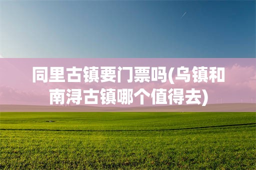 同里古镇要门票吗(乌镇和南浔古镇哪个值得去)