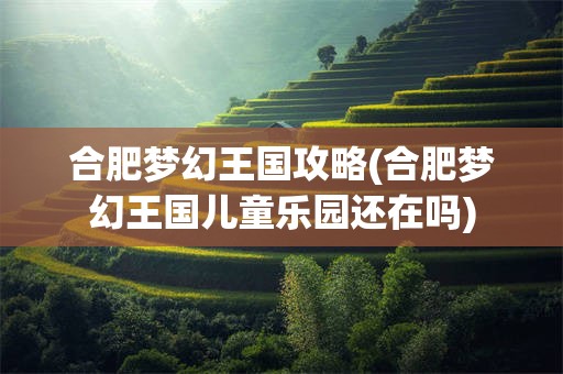 合肥梦幻王国攻略(合肥梦幻王国儿童乐园还在吗)