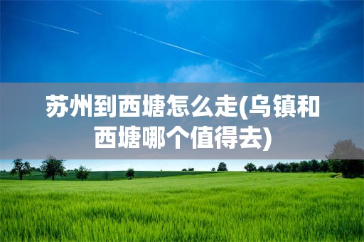 苏州到西塘怎么走(乌镇和西塘哪个值得去)