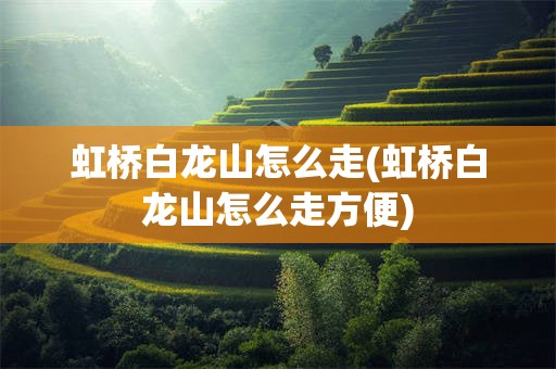 虹桥白龙山怎么走(虹桥白龙山怎么走方便)