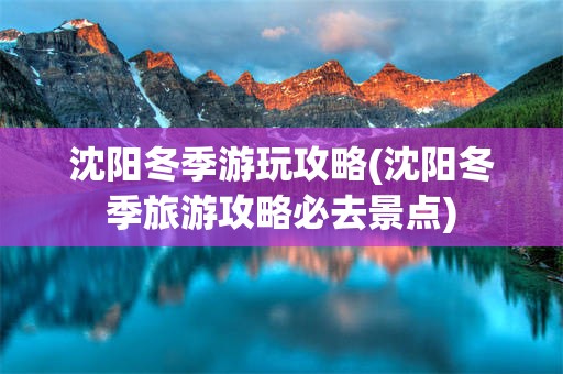 沈阳冬季游玩攻略(沈阳冬季旅游攻略必去景点)