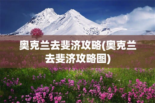 奥克兰去斐济攻略(奥克兰去斐济攻略图)