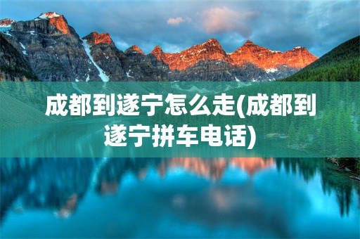 成都到遂宁怎么走(成都到遂宁拼车电话)