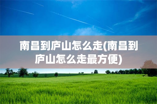 南昌到庐山怎么走(南昌到庐山怎么走最方便)