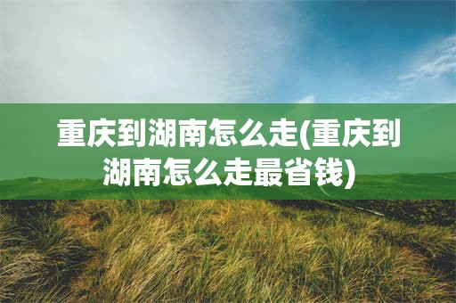 重庆到湖南怎么走(重庆到湖南怎么走最省钱)