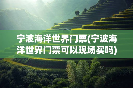 宁波海洋世界门票(宁波海洋世界门票可以现场买吗)