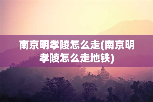 南京明孝陵怎么走(南京明孝陵怎么走地铁)