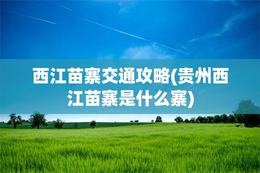西江苗寨交通攻略(贵州西江苗寨是什么寨)