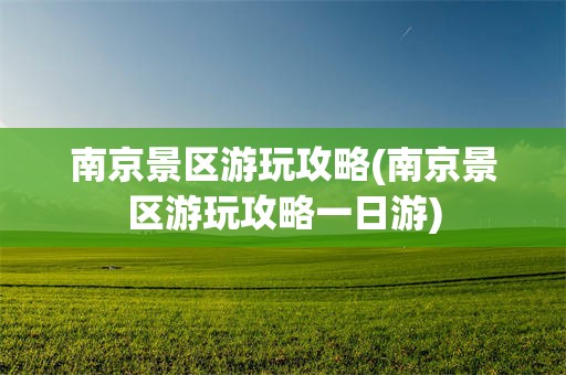 南京景区游玩攻略(南京景区游玩攻略一日游)