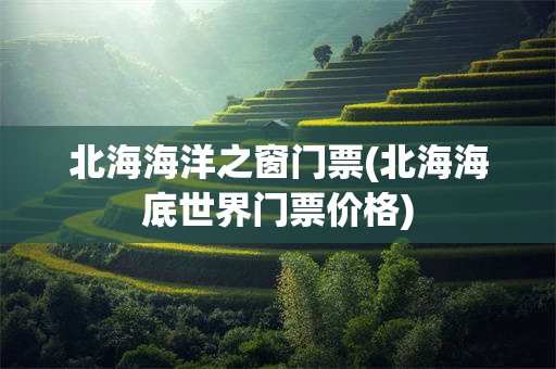 北海海洋之窗门票(北海海底世界门票价格)