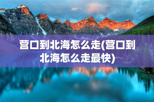 营口到北海怎么走(营口到北海怎么走最快)