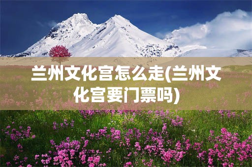 兰州文化宫怎么走(兰州文化宫要门票吗)