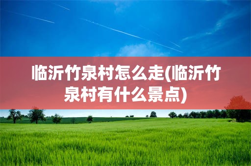 临沂竹泉村怎么走(临沂竹泉村有什么景点)