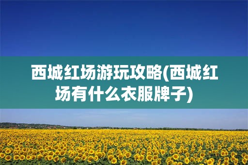 西城红场游玩攻略(西城红场有什么衣服牌子)