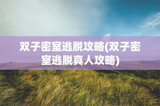 双子密室逃脱攻略(双子密室逃脱真人攻略)