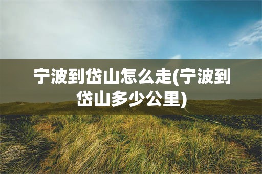 宁波到岱山怎么走(宁波到岱山多少公里)