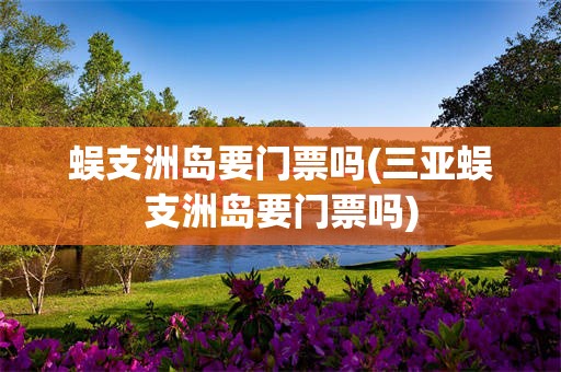 蜈支洲岛要门票吗(三亚蜈支洲岛要门票吗)