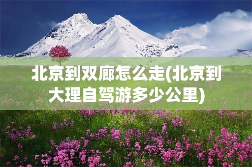北京到双廊怎么走(北京到大理自驾游多少公里)