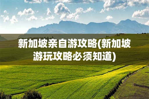 新加坡亲自游攻略(新加坡游玩攻略必须知道)