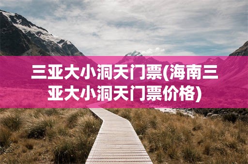 三亚大小洞天门票(海南三亚大小洞天门票价格)