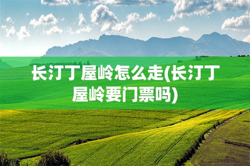 长汀丁屋岭怎么走(长汀丁屋岭要门票吗)