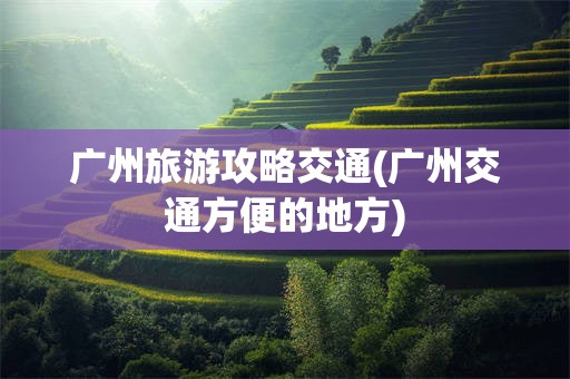 广州旅游攻略交通(广州交通方便的地方)