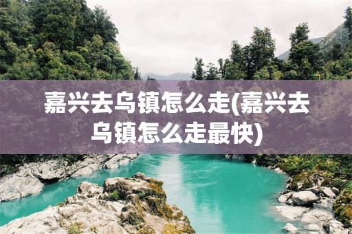 嘉兴去乌镇怎么走(嘉兴去乌镇怎么走最快)