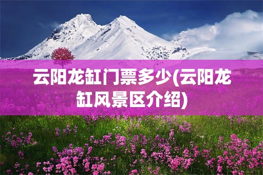 云阳龙缸门票多少(云阳龙缸风景区介绍)