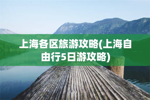 上海各区旅游攻略(上海自由行5日游攻略)