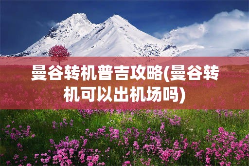 曼谷转机普吉攻略(曼谷转机可以出机场吗)