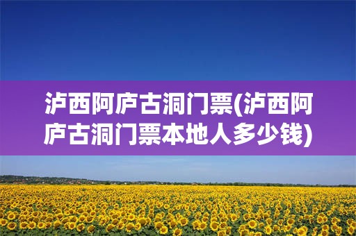 泸西阿庐古洞门票(泸西阿庐古洞门票本地人多少钱)