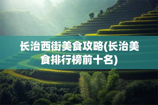 长治西街美食攻略(长治美食排行榜前十名)