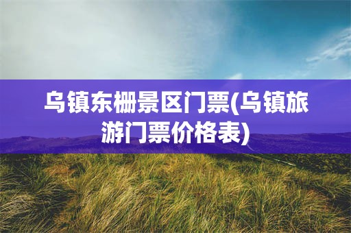 乌镇东栅景区门票(乌镇旅游门票价格表)