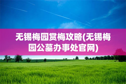 无锡梅园赏梅攻略(无锡梅园公墓办事处官网)