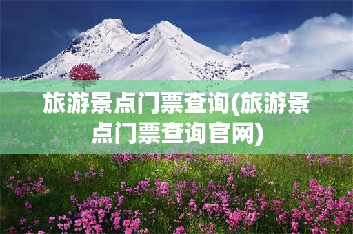 旅游景点门票查询(旅游景点门票查询官网)
