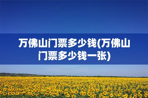 万佛山门票多少钱(万佛山门票多少钱一张)