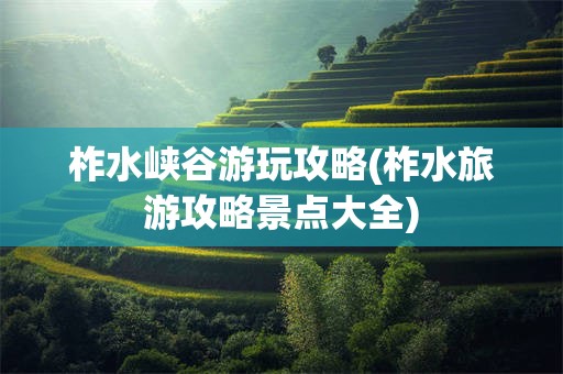 柞水峡谷游玩攻略(柞水旅游攻略景点大全)