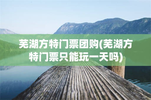 芜湖方特门票团购(芜湖方特门票只能玩一天吗)