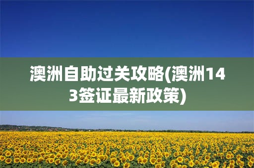 澳洲自助过关攻略(澳洲143签证最新政策)