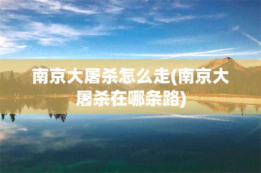 南京大屠杀怎么走(南京大屠杀在哪条路)