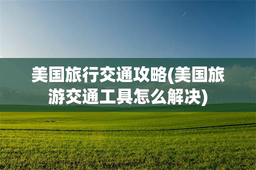 美国旅行交通攻略(美国旅游交通工具怎么解决)