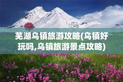 芜湖乌镇旅游攻略(乌镇好玩吗,乌镇旅游景点攻略)
