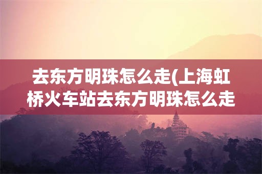 去东方明珠怎么走(上海虹桥火车站去东方明珠怎么走)