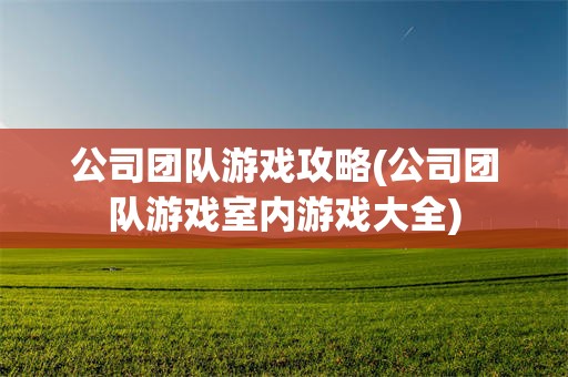 公司团队游戏攻略(公司团队游戏室内游戏大全)