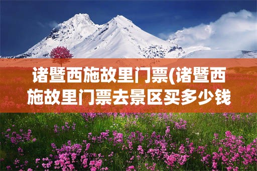 诸暨西施故里门票(诸暨西施故里门票去景区买多少钱)